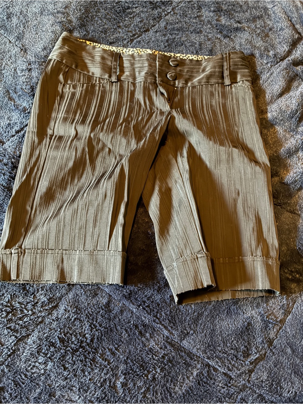 Charlotte Russe Olive Brown Cropped Bermuda Shorts